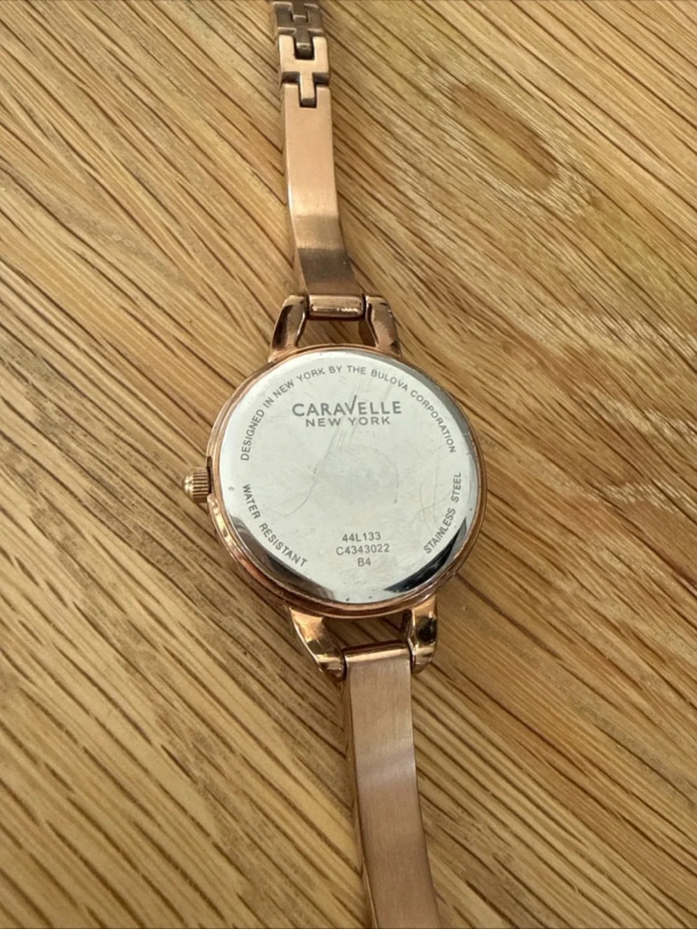 Caravelle New York (by Bulova) Rose Gold Bracelet Watch, New Battery, Runs Great